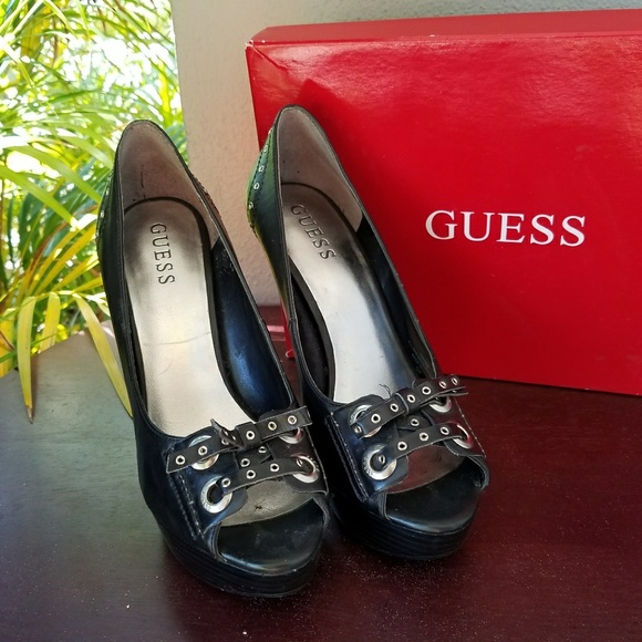 Guess Shoes - Open Toe Black Guess Heels